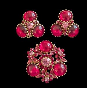 Vintage Brooch & Earring Set
